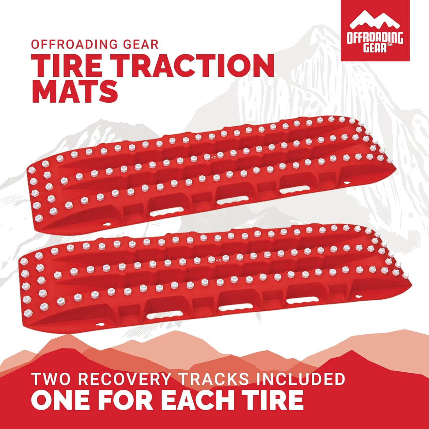 MaxGrip Tire Traction Pads with Leash and Carrying Bag (2 Recovery Boards) - For Snow/Mud/Ice/Sand