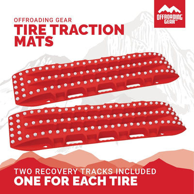 MaxGrip Tire Traction Pads with Leash and Carrying Bag (2 Recovery Boards) - For Snow/Mud/Ice/Sand