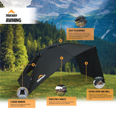 Vehicle and Beach Shade Awning for Camping Sports All Vehicles