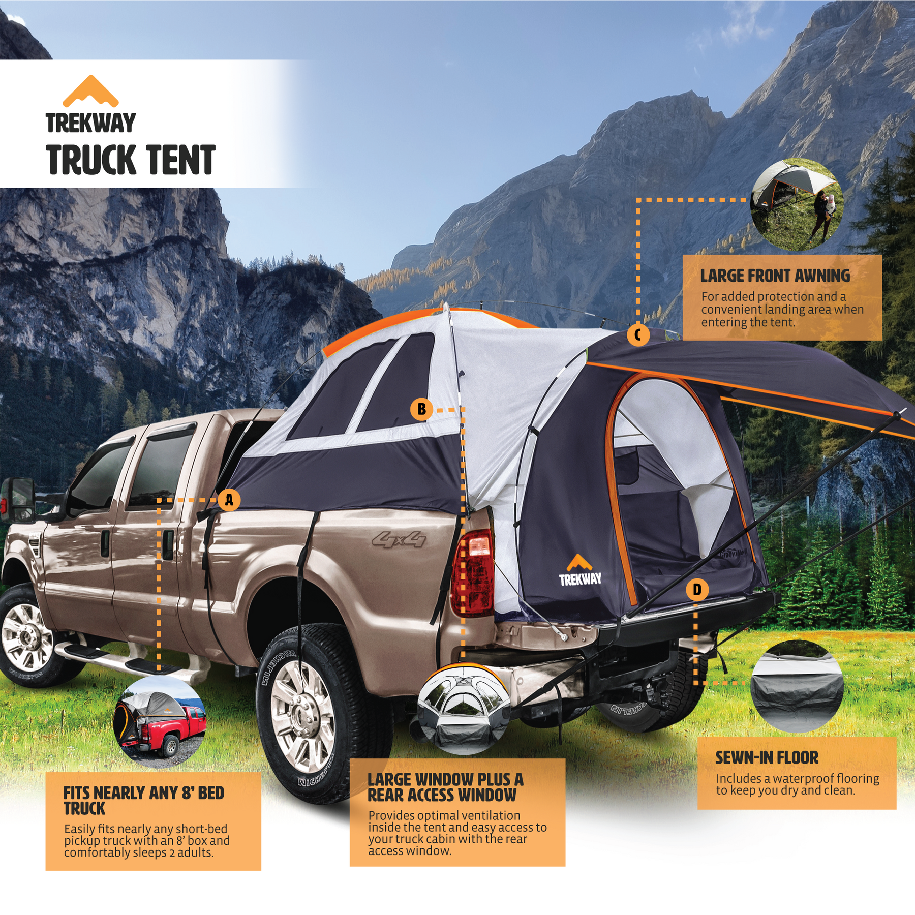 6 foot sales truck bed tent
